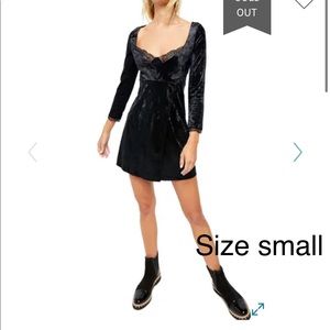 Free People Faux Wrap Velvet Mini Dress